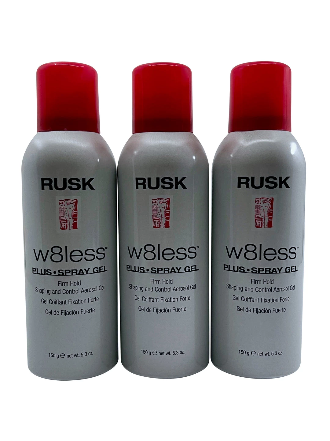 Rusk W8less Spray Gel Firm Hold 5.3 OZ Set of 3 3 Rusk W8less Spray Gel Firm Hold 5.3 OZ Set of 3