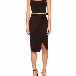 Susana Monaco Wide Strap Crop Top in Black - women