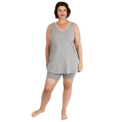 Undersummers by CarrieRae Lux Cotton Tank Sleep Shirt - women