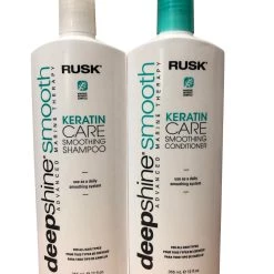 Rusk Deep Shine Smooth Keratin Care Shampoo & Conditioner 12 OZ Set