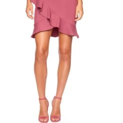 Susana Monaco Ruffle Bottom Skirt in Pink - women