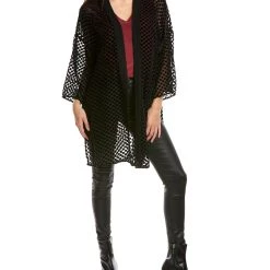 Joan Vass Velvet Dot Kimono - women