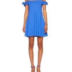 Susana Monaco Shoulder Tie Sleeve Dress in Laguna - women